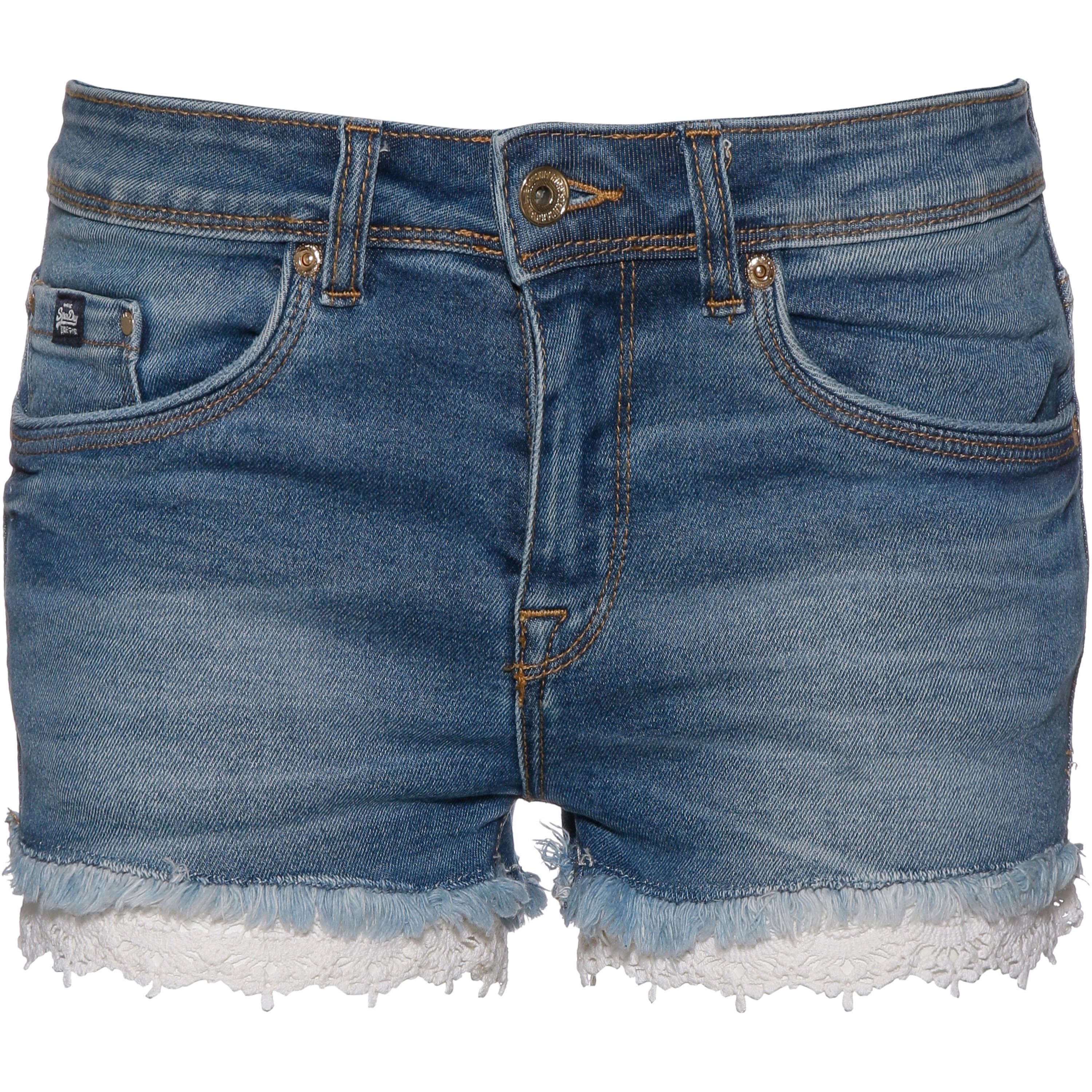 Superdry Denim Lace Hot Jeansshorts Damen Superdry Denim Lace Hot Jeansshorts Damen