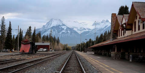 Der Bahnhof von Alberta in Kanada.