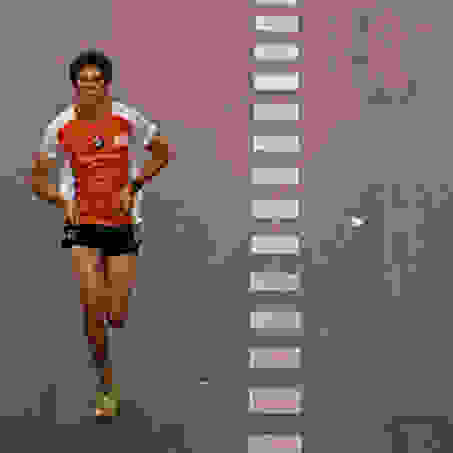 Ein Läufer beim Berliner Stadtlauf.