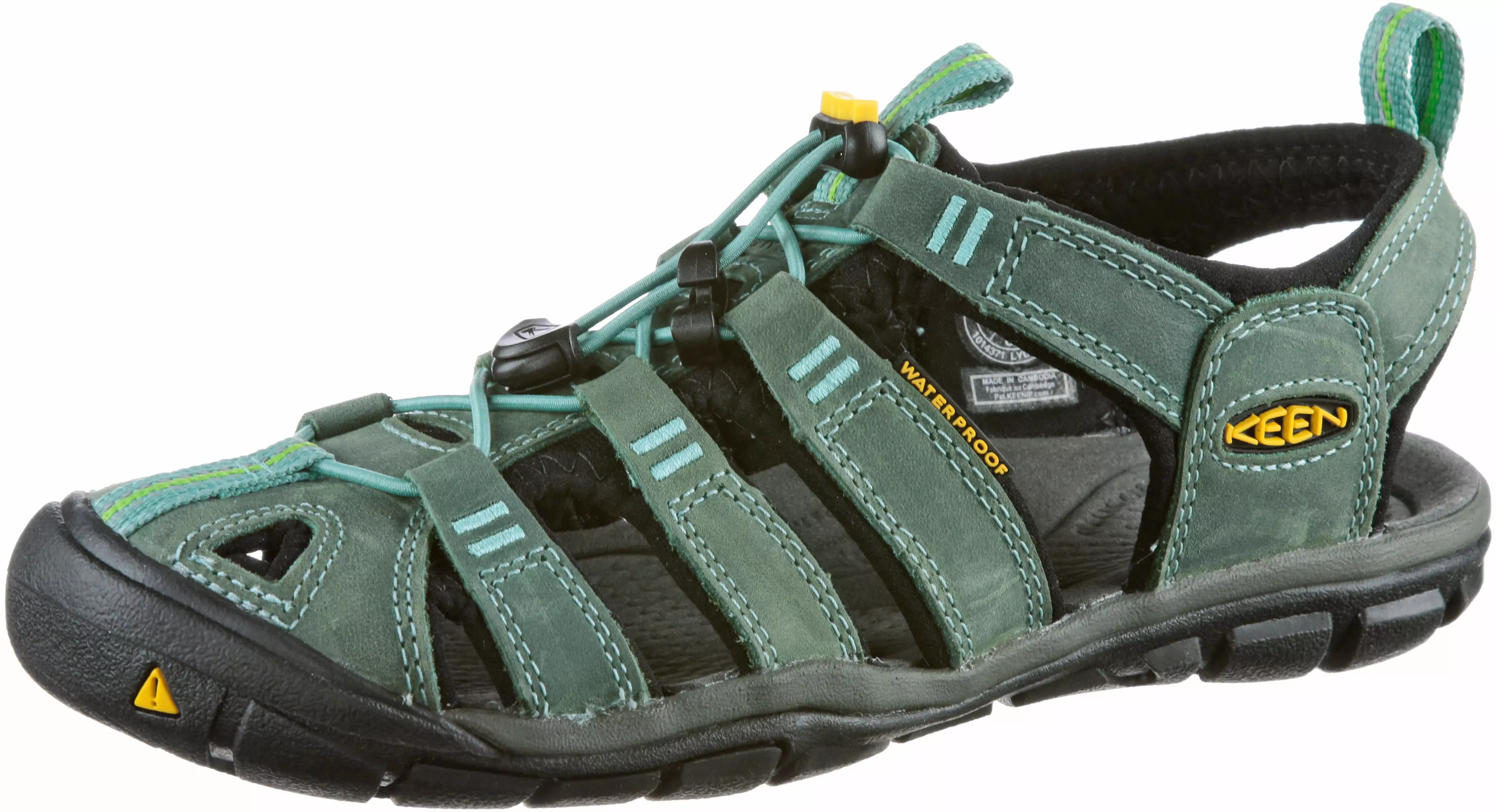 Keen Clearwater Cnx Leather Outdoorsandalen Damen Mineral Blue Yellow Im Online Shop Von Sportscheck Kaufen