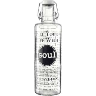 soulbottles Fill your Life with Soul Trinkflasche tranparent-schwarz