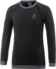 Odlo EVOLUTION WARM Funktionsshirt Kinder black-odlo graphite grey