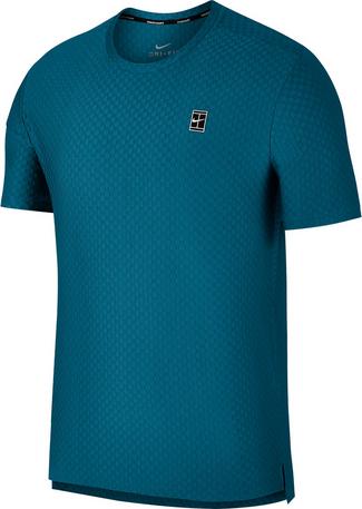 Nike M NKCT TOP SS CHECKERED BL Tennisshirt Herren GREEN ABYSS/(BLACK)