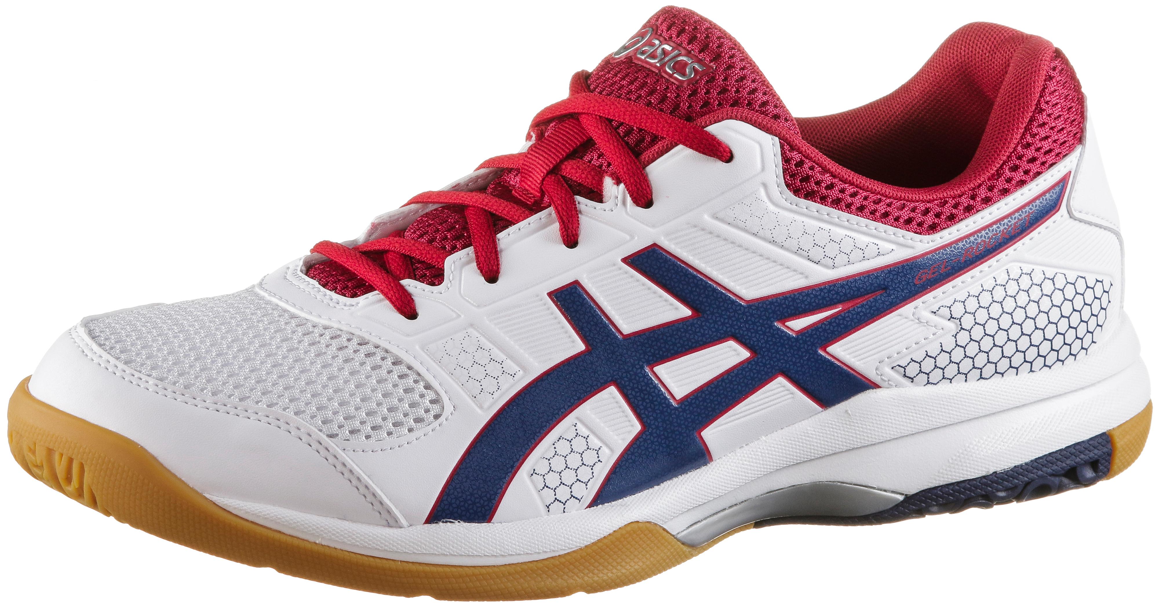 asics gel rocket 8 white deep ocean