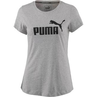 PUMA Essential Logo T-Shirt Damen light gray heather