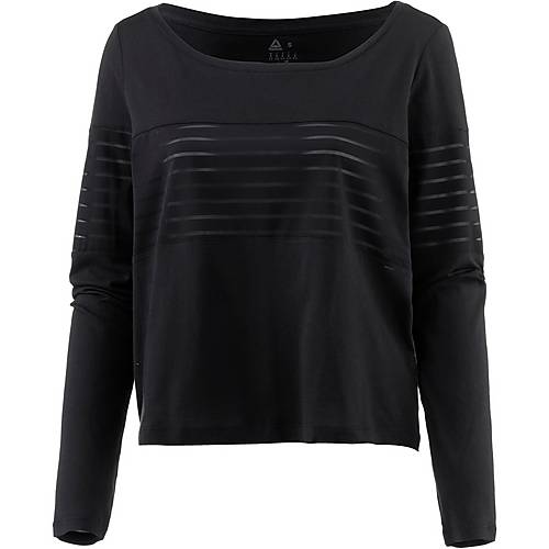 Reebok Mesh Langarmshirt Damen black im Online Shop von Langarmshirts für Damen von Reebok im Online Shop von