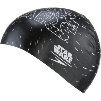 SPEEDO SLOGAN PRT CAP JU BLACK/WHITE Badekappe Kinder BLACK/WHITE