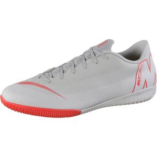 Nike MERCURIAL VAPORX 12 ACADEMY IC Fu&szlig;ballschuhe wolf grey-lt crimson-pure platinum-mtlc silver-chile red