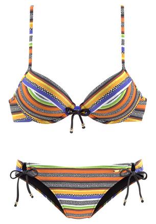 BRUNO BANANI Bikini Set Damen schwarz-orange