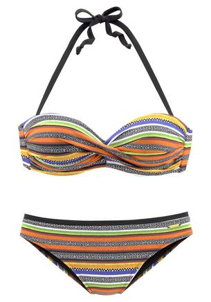 BRUNO BANANI Bikini Set Damen schwarz-orange
