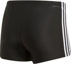 Rückansicht von adidas Fit 3-Stripes Kastenbadehose Herren black