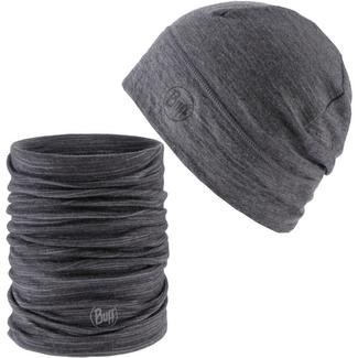 BUFF MERINO Set aus M&uuml;tze und Schal heather grey