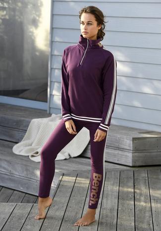 Bench Sweatshirt Damen aubergine