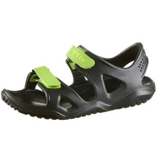 Crocs Swiftwater River Badelatschen Kinder black-volt-green