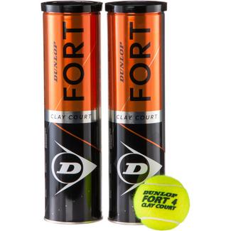 Dunlop Fort Clay Court 2x4er Tennisball gelb