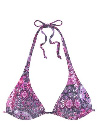 Buffalo Bikini Oberteil Damen aubergine-bedruckt