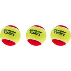Rückansicht von Dunlop STAGE 3 RED 3er Tennisball Kinder gelb-rot
