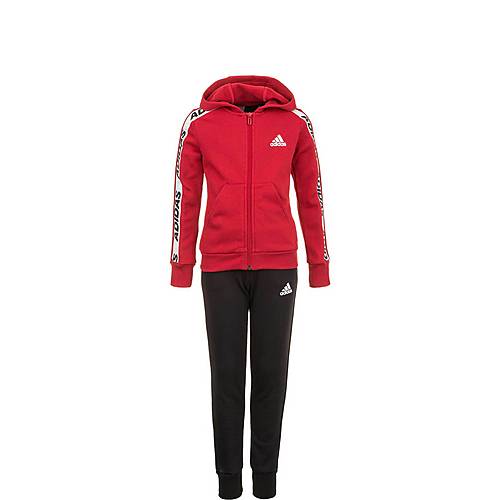 Adidas Hooded Trainingsanzug Mädchen rot schwarz im Online adidas Hooded Polyester Trainingsanzug Mädchen Schwarz
