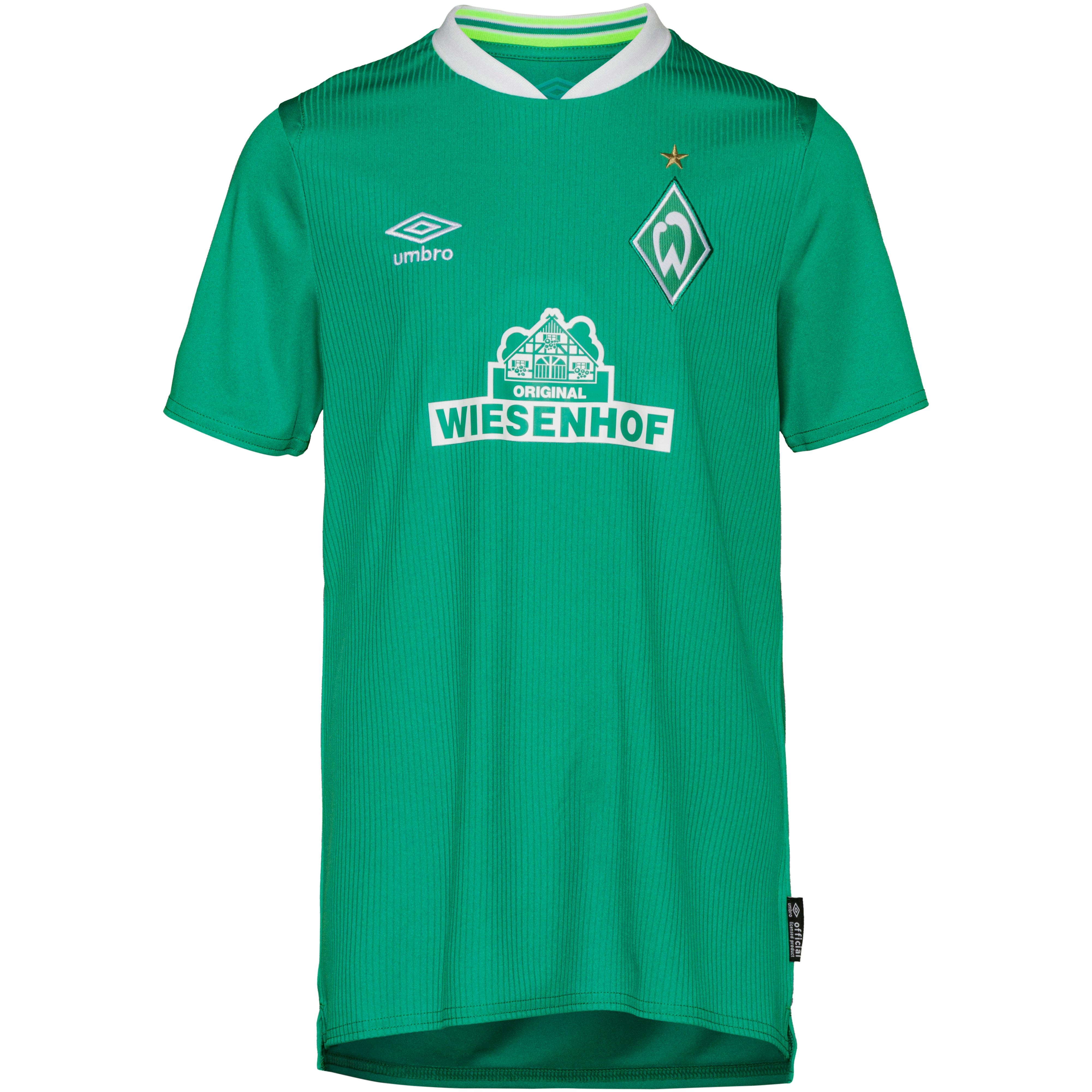 Umbro Werder Bremen 19 20 Heim Fussballtrikot Kinder Golf Green Brilliant White Im Online Shop Von Sportscheck Kaufen