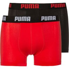 PUMA Basic Boxershorts Herren red-black