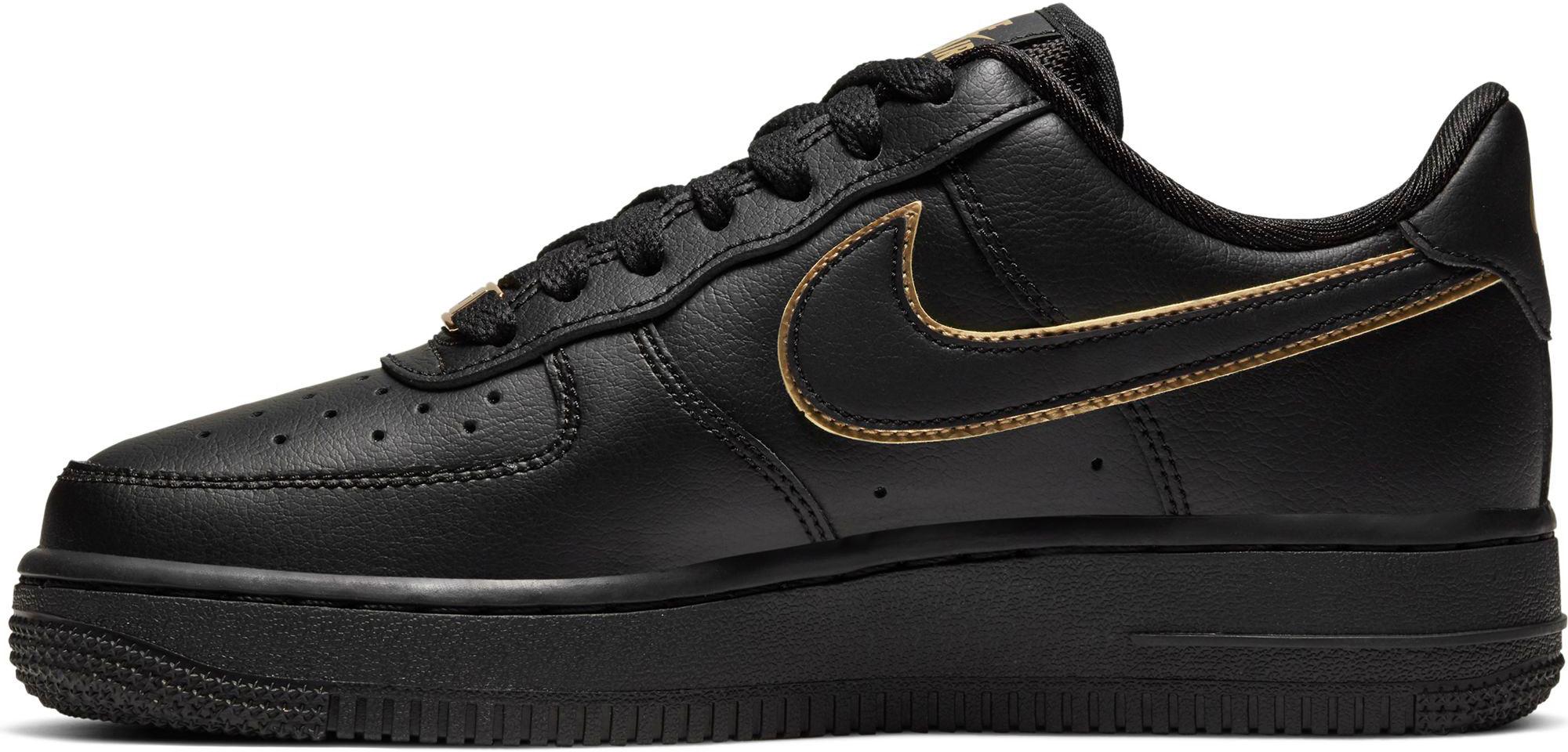 nike air force 1 gold and black