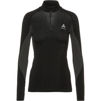 Odlo Bl Top Turtle Neck L/S Half Zip Performa Funktionsshirt Damen black-concrete grey