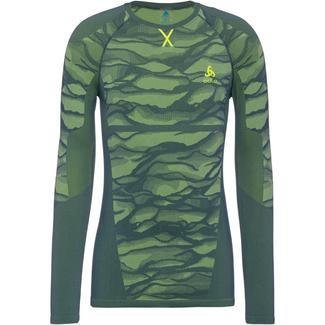 Odlo Bl Top Crew Neck L/S Blackcomb Funktionsshirt Herren bering sea-safety yellow (neon)-safety yellow (neon)