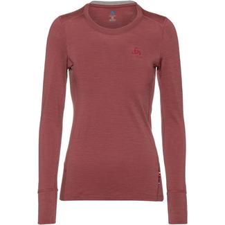 Odlo Merino Funktionsshirt Damen roan rouge-grey melange