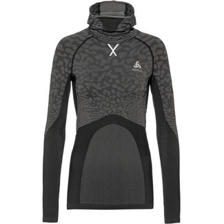 Odlo Bl Top With Facemask L /S Blackcomb Funktionsshirt Damen black-steel grey-silver