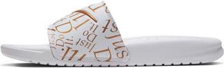 Nike Benassi JDI Badelatschen Damen white-metallic gold