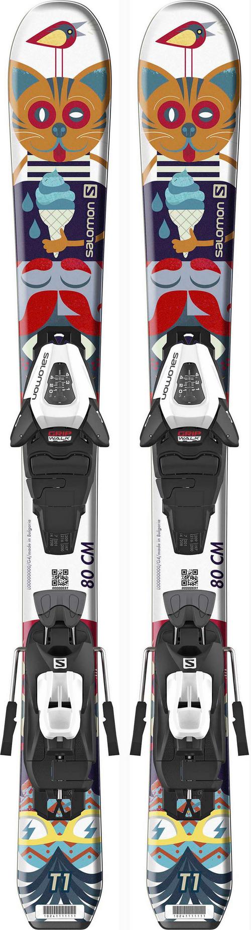 Salomon E T1 JR XS + C5 GW J75 All-Mountain Ski Kinder