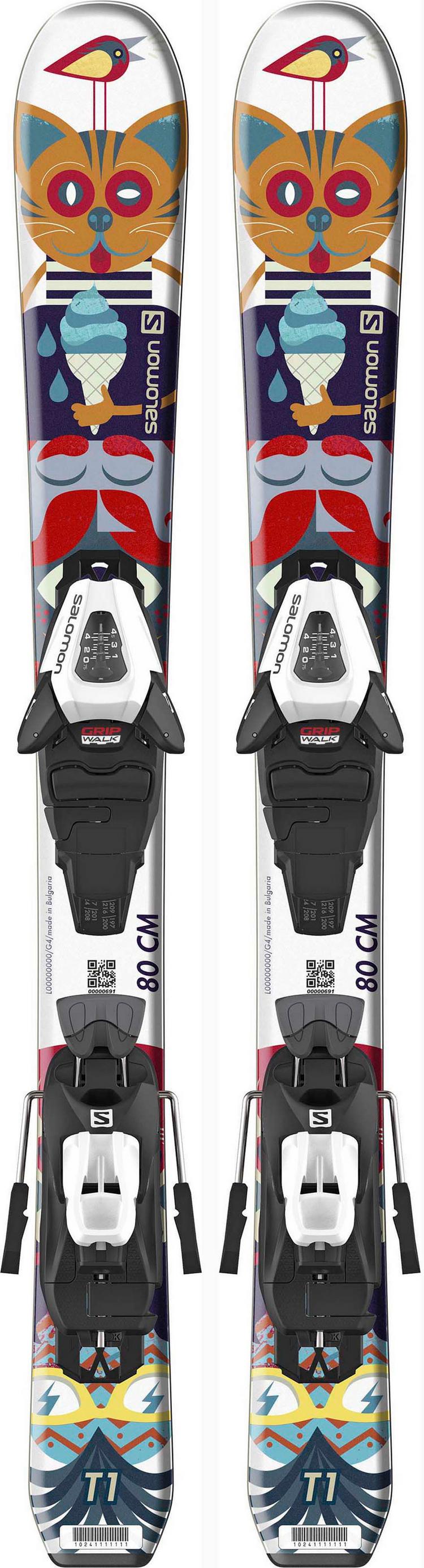 Salomon Salomon E T1 JR XS + C5 GW J75 All-Mountain Ski Kinder - white - 0 | SportScheck
