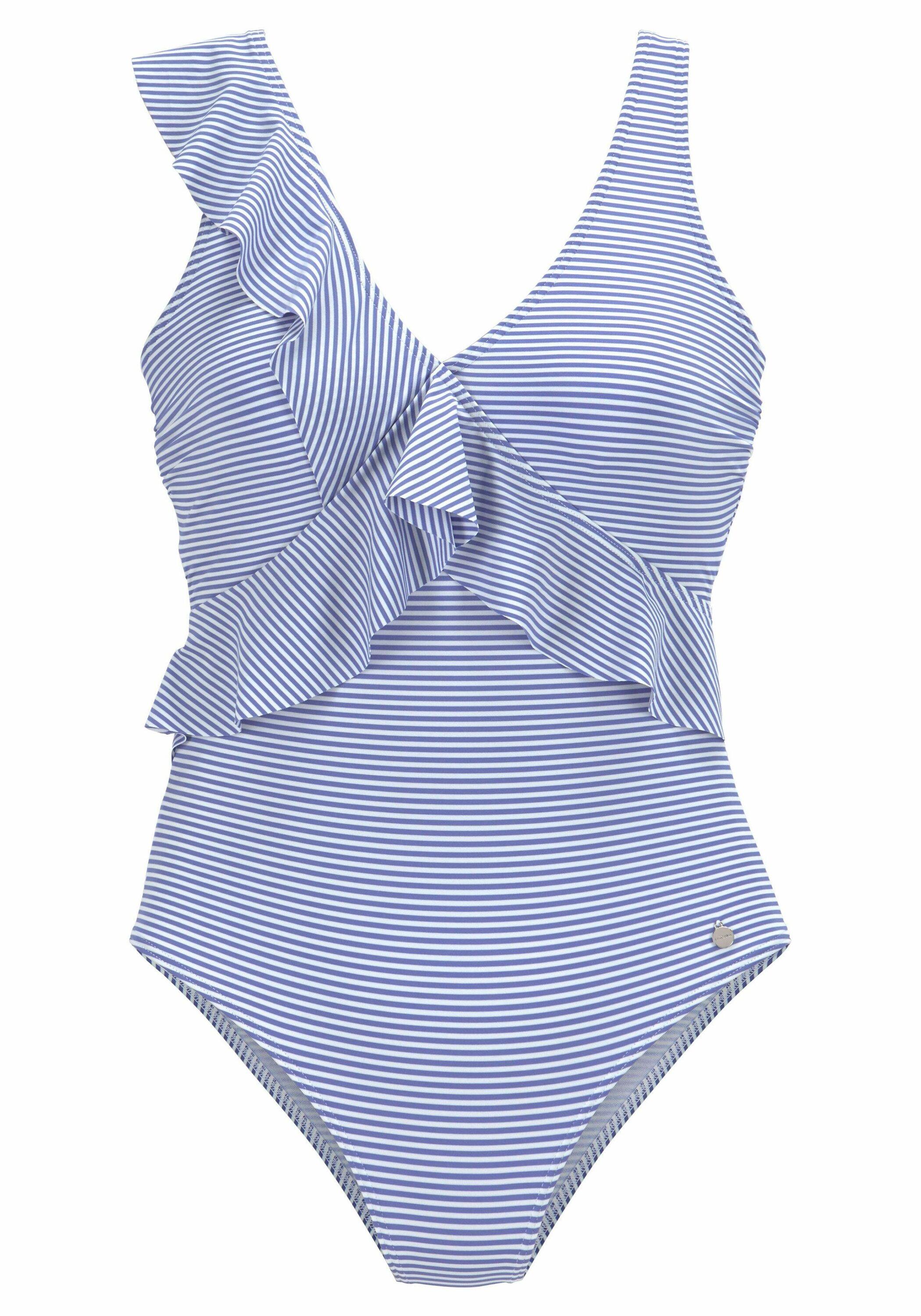 Lascana Badeanzug Damen Gestreift Blau Weiss Im Online Shop Von Sportscheck Kaufen