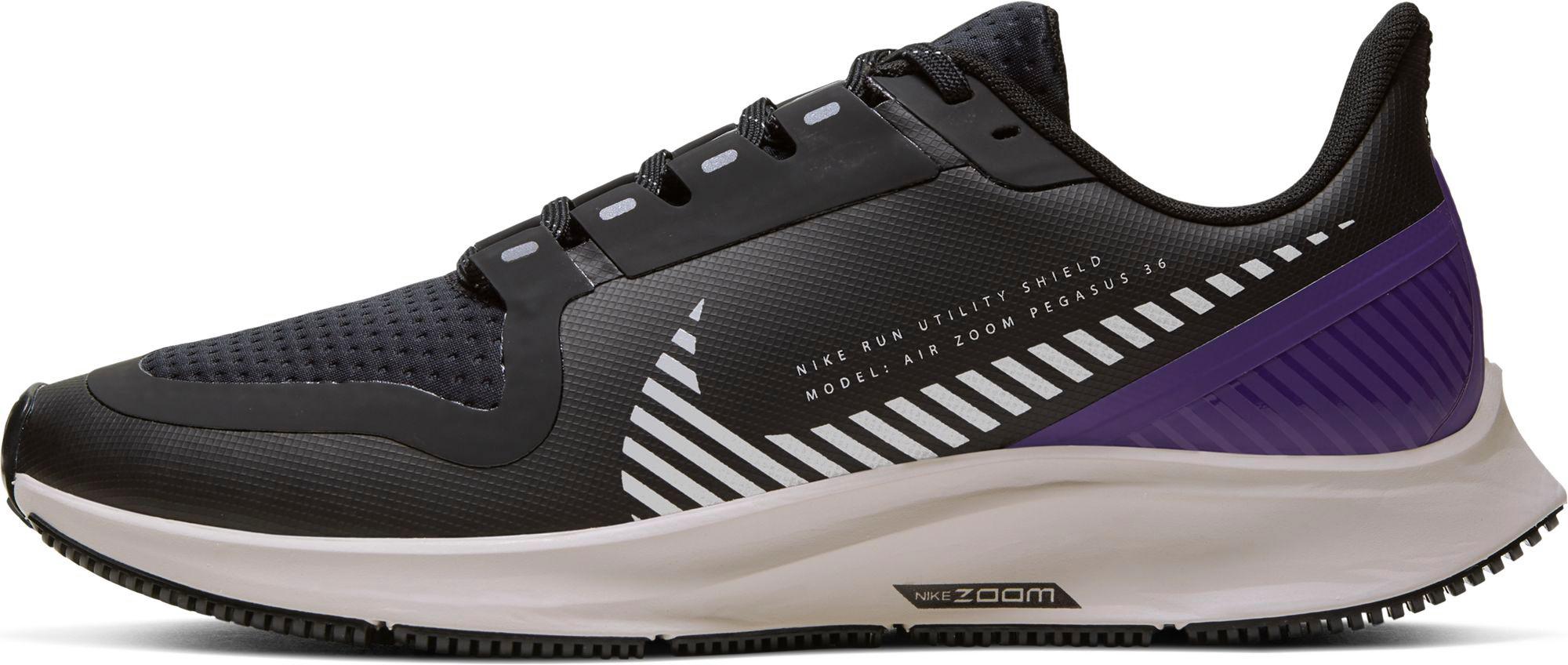 Nike Air Zoom Pegasus 36 Shield Laufschuhe Damen black-silver-desert  sand-voltage purple im Online Shop von SportScheck kaufen