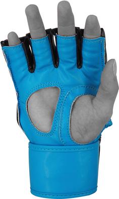 Rückansicht von adidas Grappling Boxhandschuhe schwarz-blau