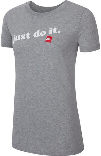 Nike T-Shirt Damen dk grey heather-white