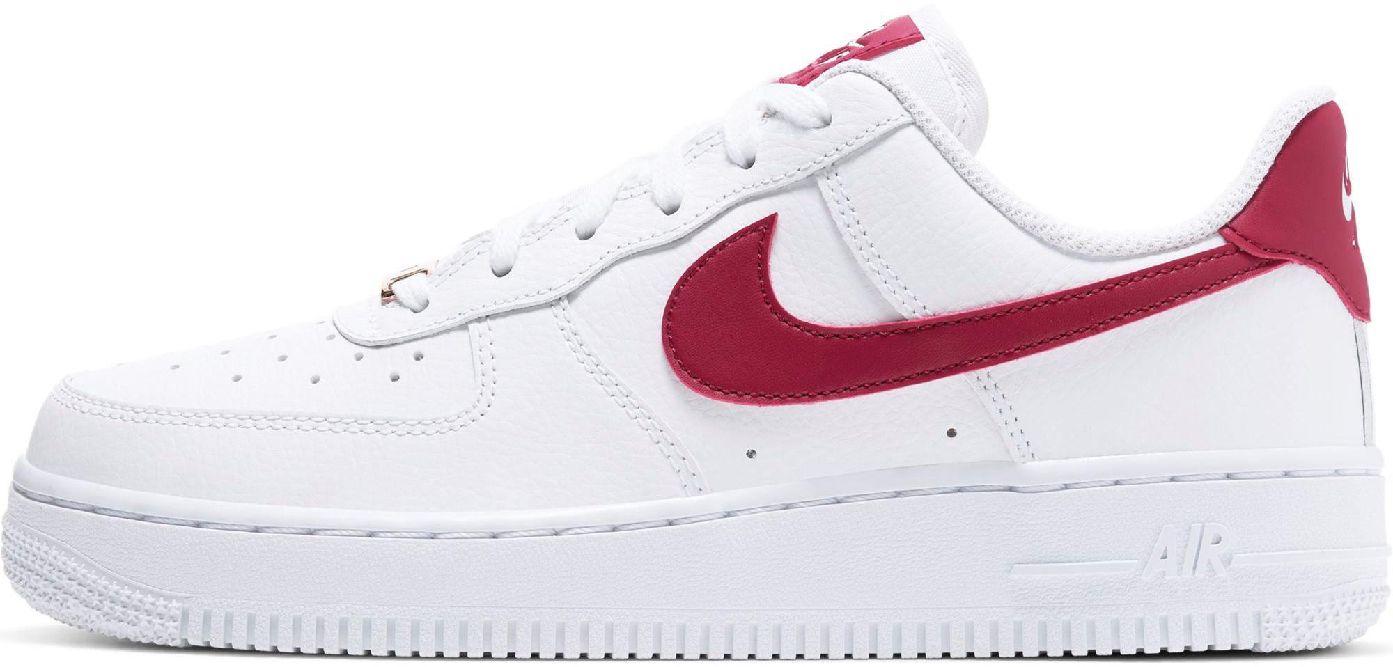 women's white and red air force 1