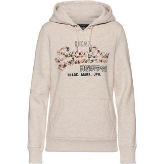 Superdry V LOGO FLORAL Hoodie Damen oatmeal marl