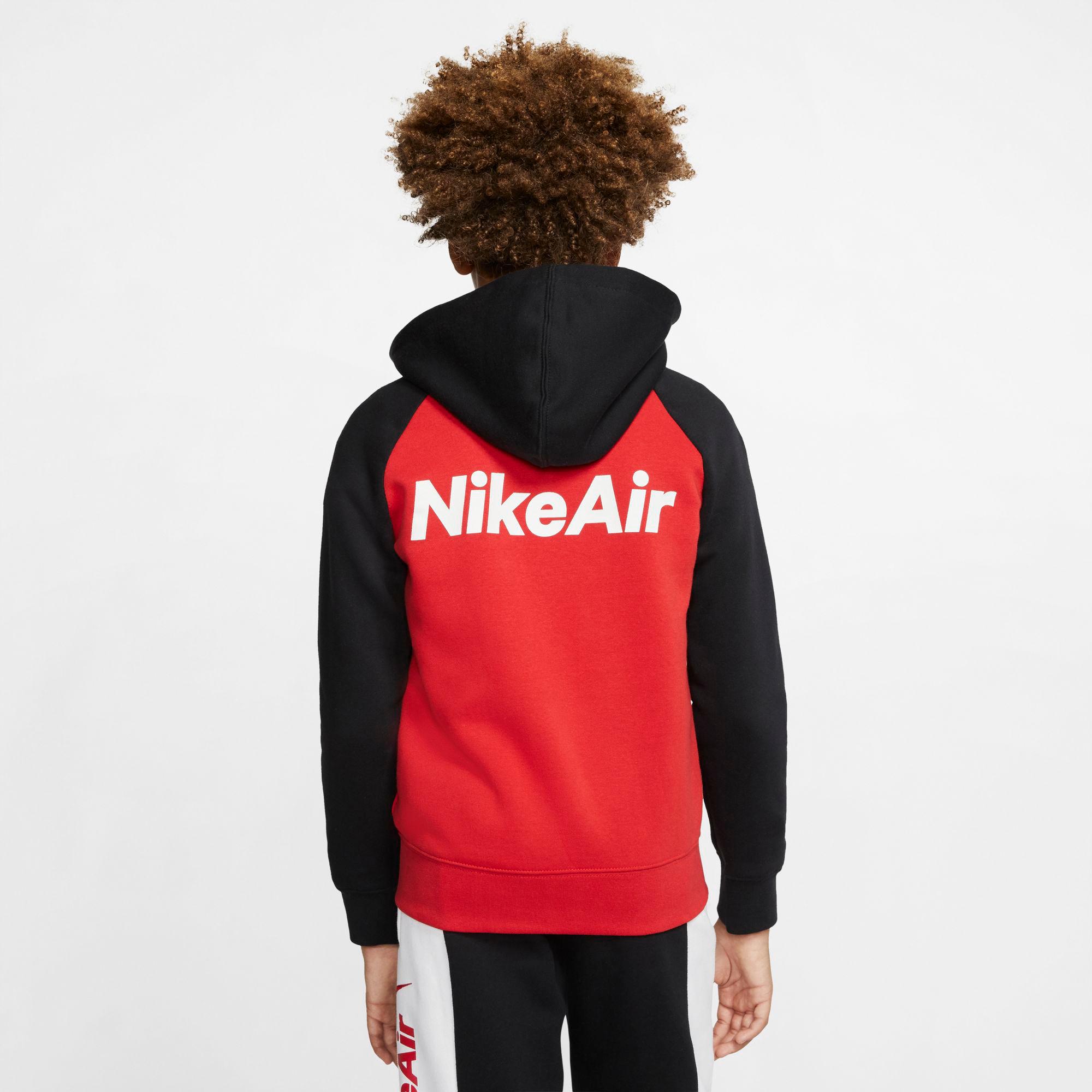 nike air hoodie red white black