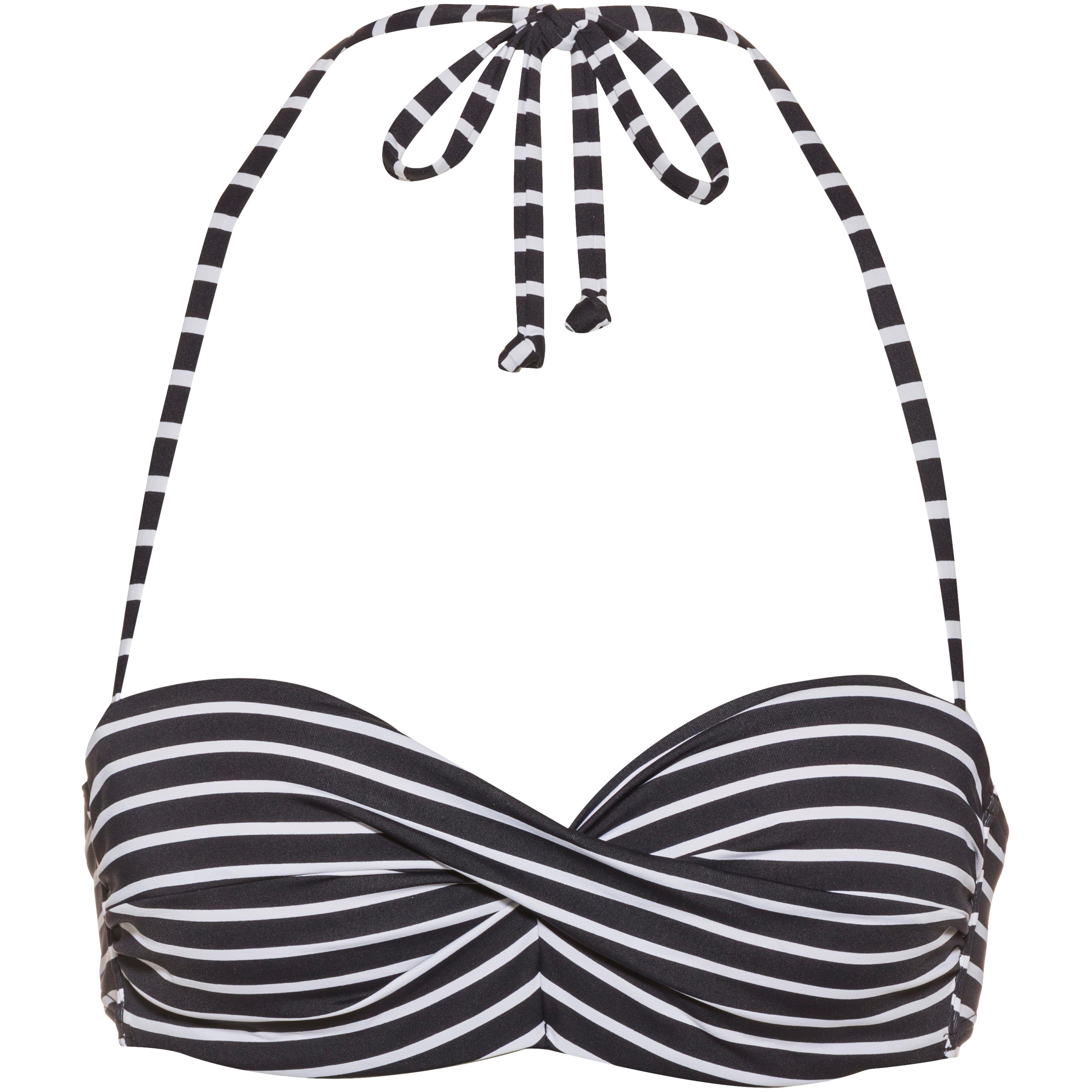 S.OLIVER Bikini Oberteil Damen schwarz-weiß gestreift