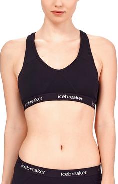 Rückansicht von Icebreaker Merino Sprite Sport-BH Damen black