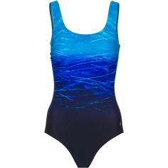 Lascana Batik Badeanzug Damen blue print