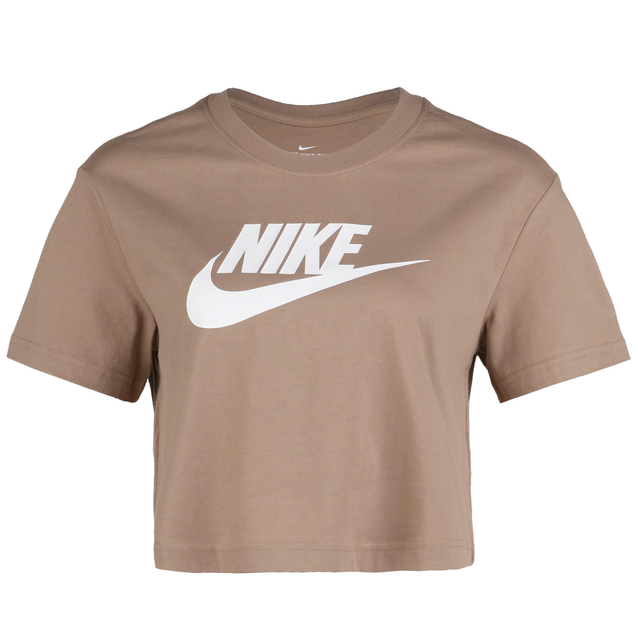 beige nike crop top