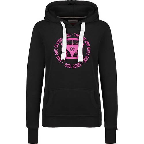 VAN ONE Bulli Face Used VW Bulli Hoodie Damen schwarz im VAN ONE Bulli Face Used VW Bulli Hoodie Damen schwarz im