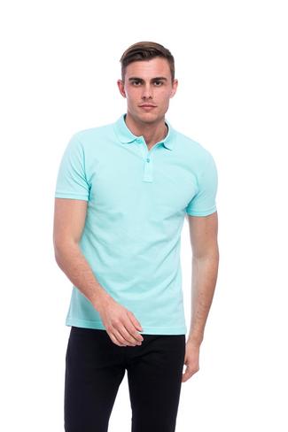 Tom Barron Elegantes Kurzarm Polo Shirt Poloshirt Herren blau