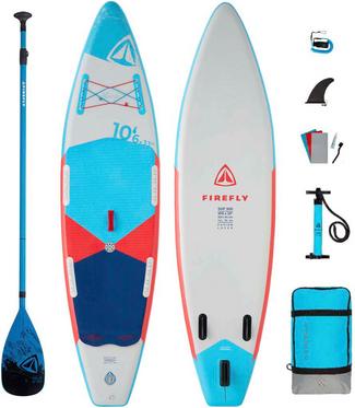 FIREFLY iSUP 500 I + Fiberglas Paddel SUP Sets grey-blue-red