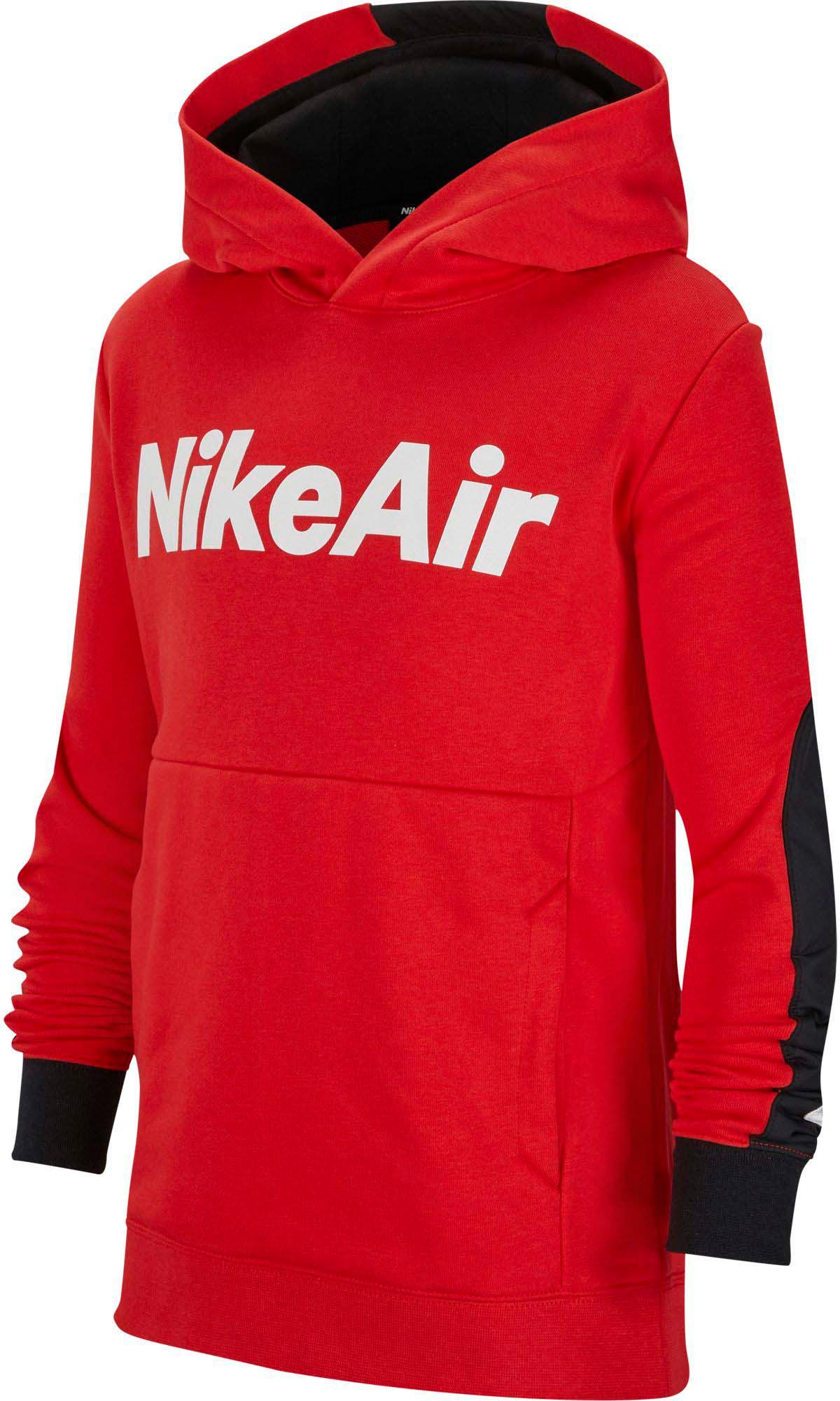 nike air hoodie red white black