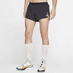 Rückansicht von Nike Aroswift Funktionsshorts Herren black-white
