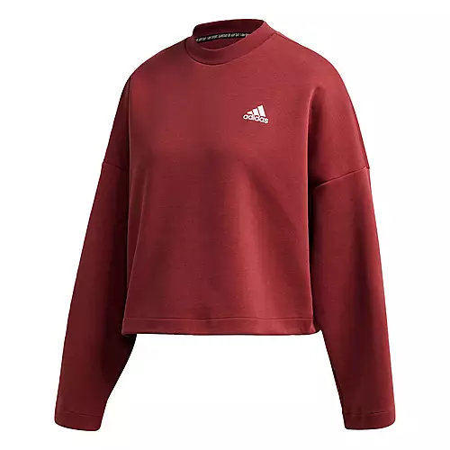 Adidas 3 Streifen Doubleknit Sweatshirt Sweatshirt Damen Rot Im Online Shop Von Sportscheck Kaufen