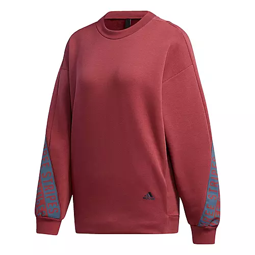 Adidas 3 Streifen Wording Sweatshirt Sweatshirt Damen Rot Im Online Shop Von Sportscheck Kaufen